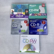 Mixed Recordable Media Lot CD-R, CD-RW, DVD+R, Slimline Printable NEW picture