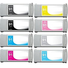 8PK COMBO C9464A-C9471A 91 #91 Compatible Ink Cartridge For HP DesignJet Z6100PS picture