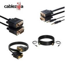 SVGA Cable M/M With 3.5mm AUX Audio Cord AND SVGA Cable M/M  3FT -  100FT LOT picture