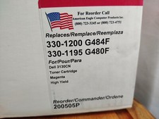  Refurbished Toner Cartridge Magenta. Replacement DELL 330-1200 (G484F)  picture