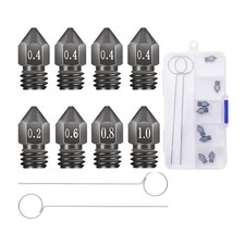 Creality 8pcs 3D Printer Hardened Steel MK8 Nozzles, Upgraded Tungsten Black picture