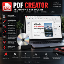 PDF Creator Editor Convert Merge Split OCR Compress | All in One | USB & CD picture