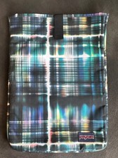 JanSport Laptop Sleeve Multicolor Plaid Padded Protective Case Canvas Cover 13in picture