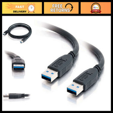 USB 3.0 A Male to A Male Cable 1m/3.28ft - High-Speed Data Transfer, Black picture