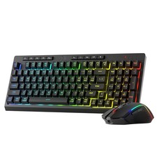 S142 Wireless Gaming Keyboard & Mouse Combo, 98 Keys K515 PRO RGB Membrane Ke... picture