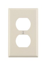Leviton 78003-TMP Almond 1-Gang Rectangle Thermoplastic Duplex Outlet Wall Plate picture