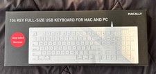 Wired Keyboard for MAC or PC 104 Key Full Size Macally NEW picture