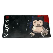 Snorlax Japanese Kanji Gaming Mouse Pad Desk Mat Large Black Red Anime 23x12 picture