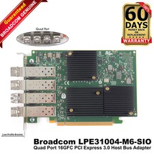 Broadcom Emulex 4-Ports 16GbE FC SFP+ PCIe 3.0 Host Bus Adapter LPe31004-M6-SIO picture
