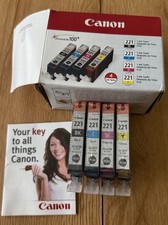 Canon 221 - Black Cyan Magenta Yellow 4-Pack Ink Cartridges  picture
