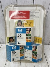 Vintage HP Combo Triple Pack 56 Black Ink Cartridges New Sealed Exp 11/2005 NOS picture