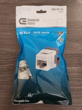 Commercial Electric 25 Pack CAT6 Jacks  for Phone/Data  White 5016-25-WH-VN NEW picture