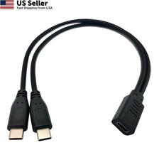 Qaoquda USB C Splitter Charge Cable,1 Feet Type C female to 2*Type C male picture