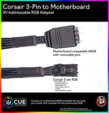 Corsair RGB to Aura/Mystic Light (Motherboard) D-RGB Adapter picture