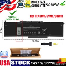 92Wh VG93N Battery For Dell Precision 15 3520 3530 Latitude 15 5580 5590 5591 picture