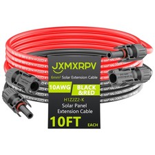 Solar Cable Extension 10Ft 10AWG Waterproof - Flexible Panel Connector picture