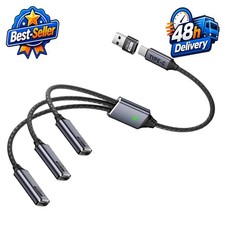 Danfetsoy USB C Splitter 1 Male to 3 Female Charging Cable 25cm picture