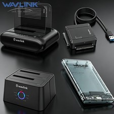 WAVLINK External Hard Drive Enclosure HDD SSD Dual Dock USB to SATA for 2.5/3.5
