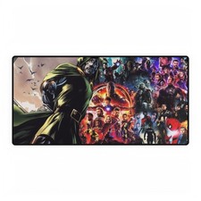 Marvel Doctor Doom And Avengers Endgame Collage Movie Logo Mouse Pad Desk Mats picture