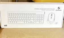JOYACCESS Wireless Keyboard and Mouse, Compact Full Size, Quiet Click, White picture
