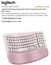 Logitech - Wave Keys Ergonomic Wireless Membrane Keyboard for Windows/Mac wit... picture