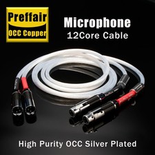 OCC Silver Plated XLR Cable Balanced 3-Pin Carbon Fiber Rhodium Plated Plug picture
