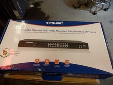 New Intellinet 561341 16 Port Gigabit Ethernet PoE Web Managed Switch 2 SFP Port picture