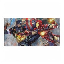 Captain America And Iron Man Dynamic Battle Stance Mouse Pad Desk Mats Marvel picture