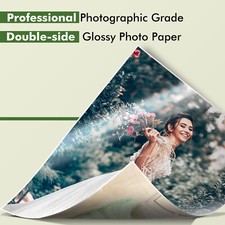 Lot 50-300 Double Sided Photo Paper 8.5x11 Glossy 69lb Thick for Inkjet Printers picture