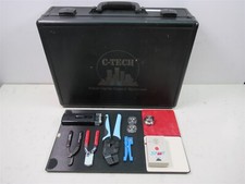 C-Tech Fiber Optic Systems Tool Kit Strippers Crimpers SPOT Tester w/ Hard Case picture
