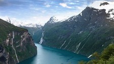 Landscape river ice snow nature canyon mountains fjord Custom Gaming Mat Desk picture
