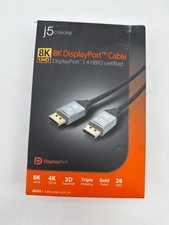 j5create 2m 6.6ft 8K 4K DisplayPort gold plated Cable for monitor PC Mac picture