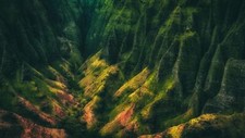 Landscape nature mountains valley shrubs kauai hawaii Custom Gaming Mat Desk picture