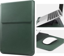 Leather Sleeve Bag with Stand for 14 Inch Laptop, Compatible with MacBook Pro 14 picture