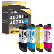 4PK 202XL Ink Cartridges Replacement for Epson work with WF-2860 XP-5100 printer picture