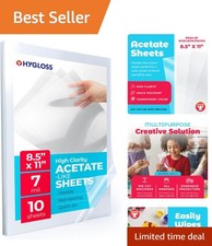 Versatile 10-Pack of 7 Mil Clear Acetate Sheets for Crafting & Presentations picture