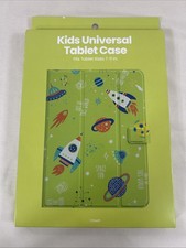 Kids Green and Space Themed Universal  Tablet Case Fits  7-11 inches NIB picture