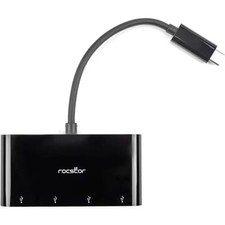 Rocstor Y10A228-B2 Premium Portable 4 Port Hub - USB-C to 4x USB-A Slim Hub picture