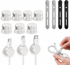 10 Pack Rotatable Cable Clips & Silicone Cable Straps Set picture