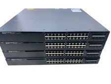 LOT OF 4:  CISCO CATALYST WS-C3650-24PS-S 1 RU ETHERNET PoE+  4x1G UPLINK PORTS picture