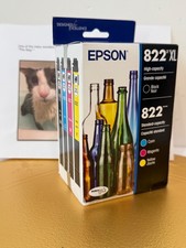 2029 [SEALED] Genuine Epson Ink 822XL High-Yield Black 822 CMY T822XL-BCS 4 Pack picture