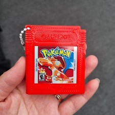 Pokémon Red GameBoy Cartridge Keychain Souvenir Mockup New picture