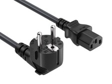 Right Angle Schuko CEE 7/7 to C13 European Power Cord 18AWG 10A 250V PC Monitor picture