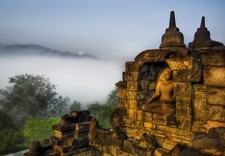 Landscape architecture religious temple indonesia buddha Custom Gaming Mat Desk picture