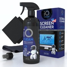Screen Cleaner Spray (16oz - 473ml) – 16 Fl Oz + 3 Cloths, Transparent liquid picture