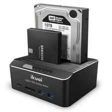 ikuai SATA to USB 3.0 Dual Bay Hard Drive Dock for 2.5/3.5 SATA HDD SSD with ... picture