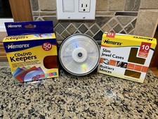 Bundled Lot DVD+RW + 9 Slim Jewel Cases + 50 CD/DVD Keepers - Memorex - NEW picture