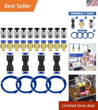 4 Pcs PTFE Tube Blue Tubing1 M with 10 Pcs PC4-M6 Fittings and 10 Pieces PC4-... picture