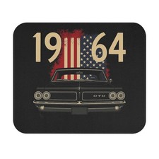 1964 Pontiac GTO Mouse Pad Classic Muscle Car USA Flag Patriotic Desk Mat picture