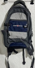 SwissGear 1651 City Pack Backpack Blue Grey Tech School Travel Bag Airflow Clean picture